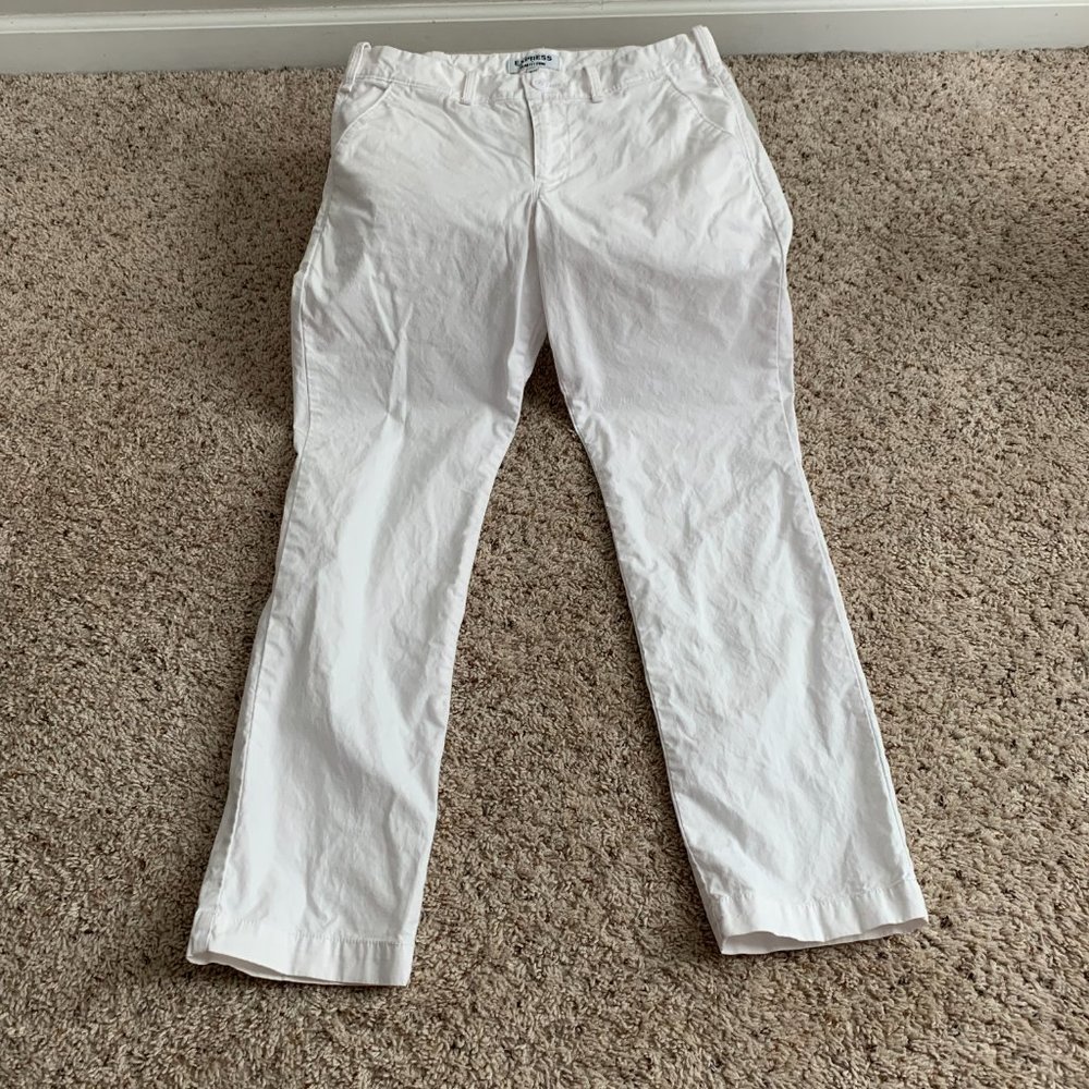 Express White Cotton pants Slim Fit